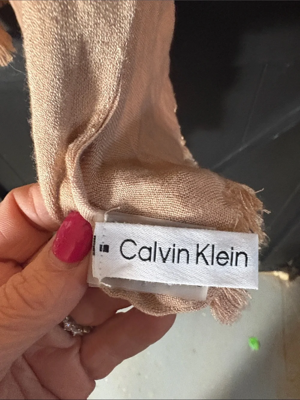 Calvin Klein Peach Lightweight Long Wrap